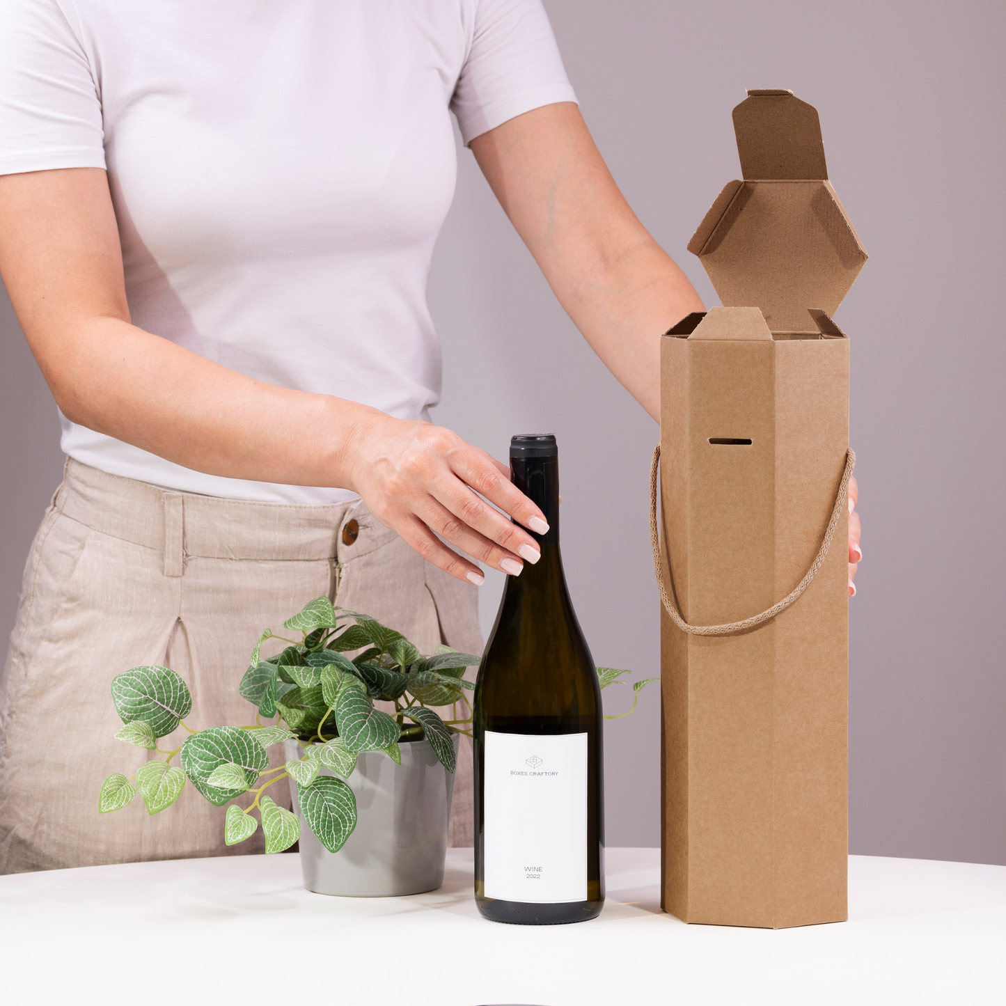 Bolsas de vino hexagonales rústicas (10 piezas, 14” aprox.)