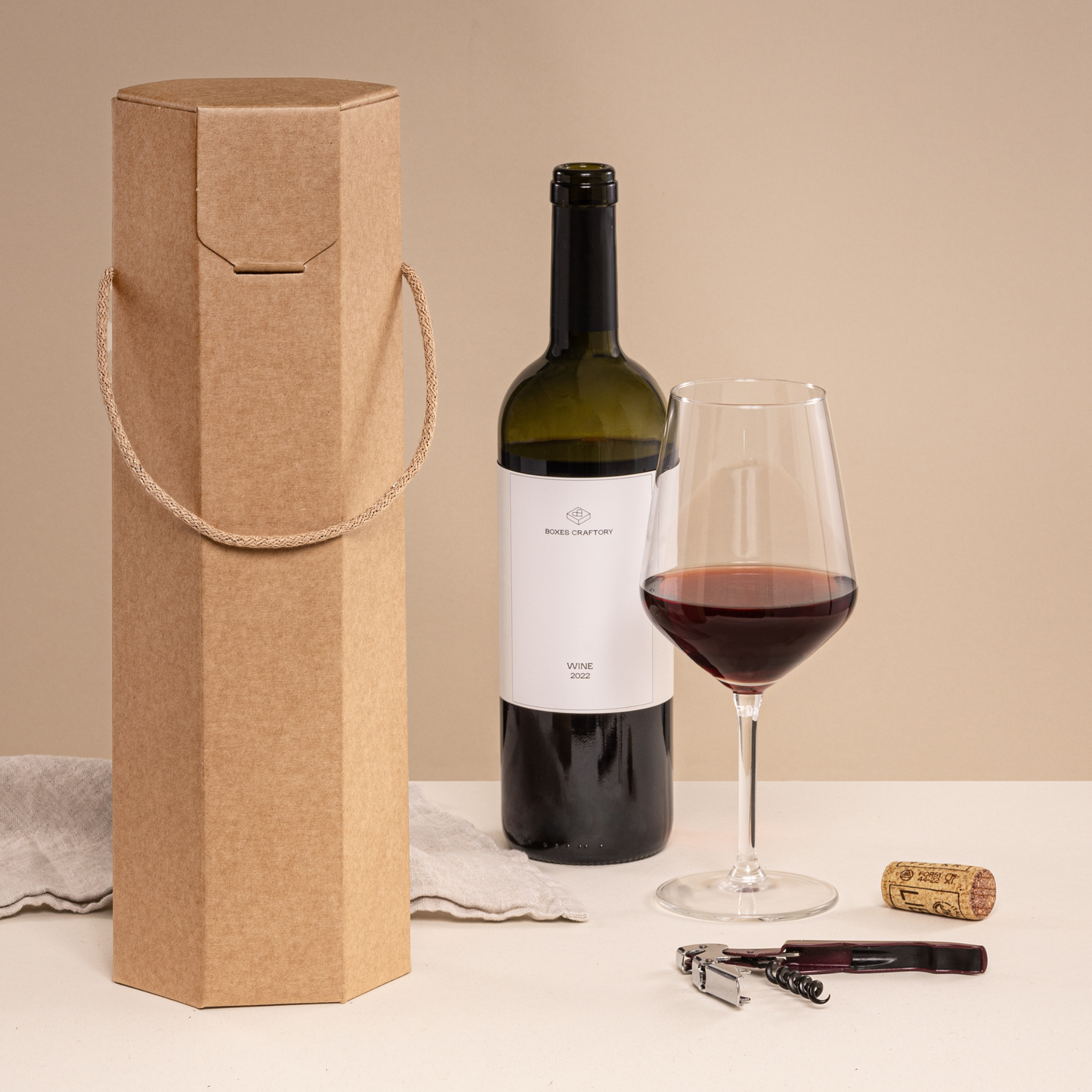 Bolsas de vino hexagonales rústicas (10 piezas, 14” aprox.)