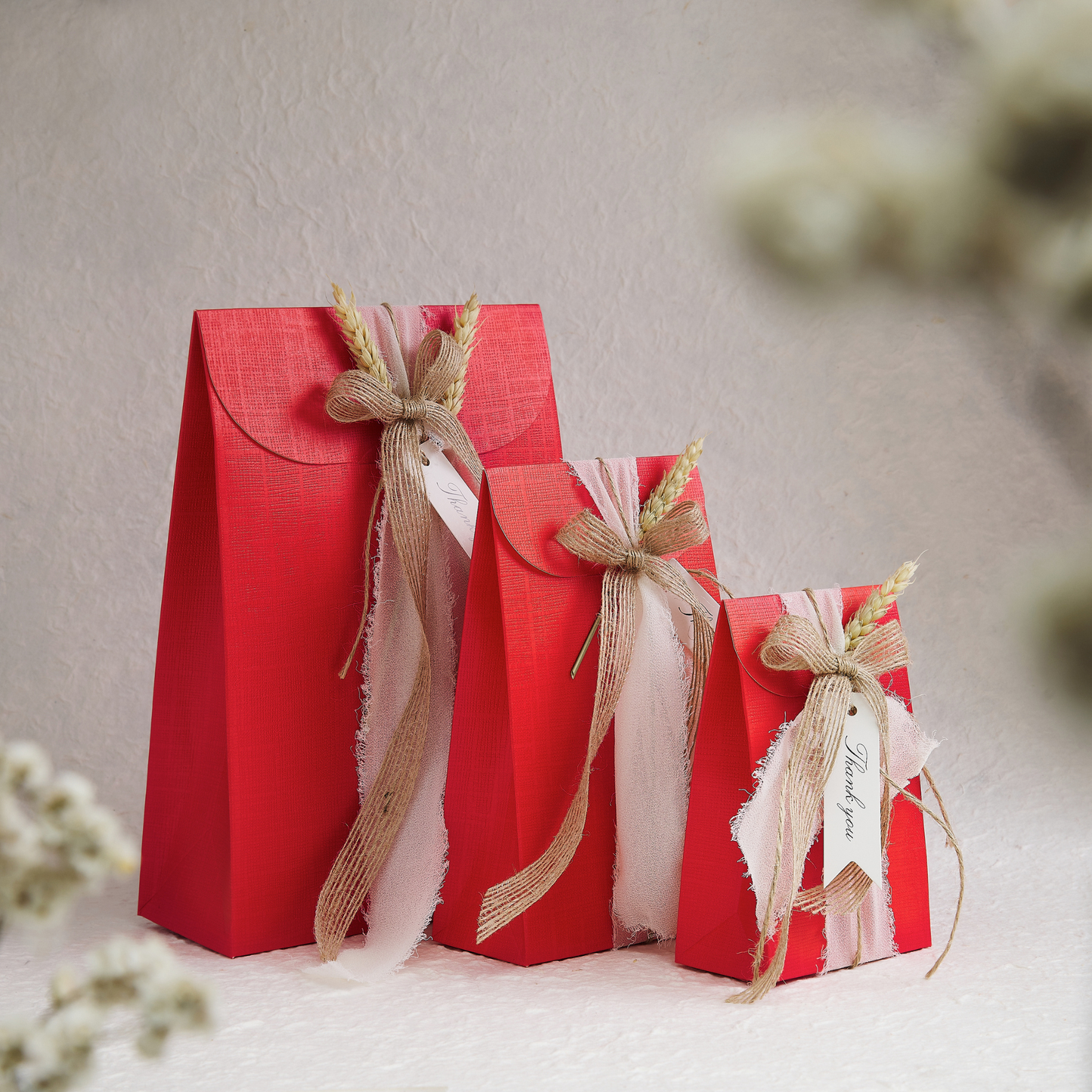 Red Silk Favor Bag (20 pcs, 6.7” ca.)