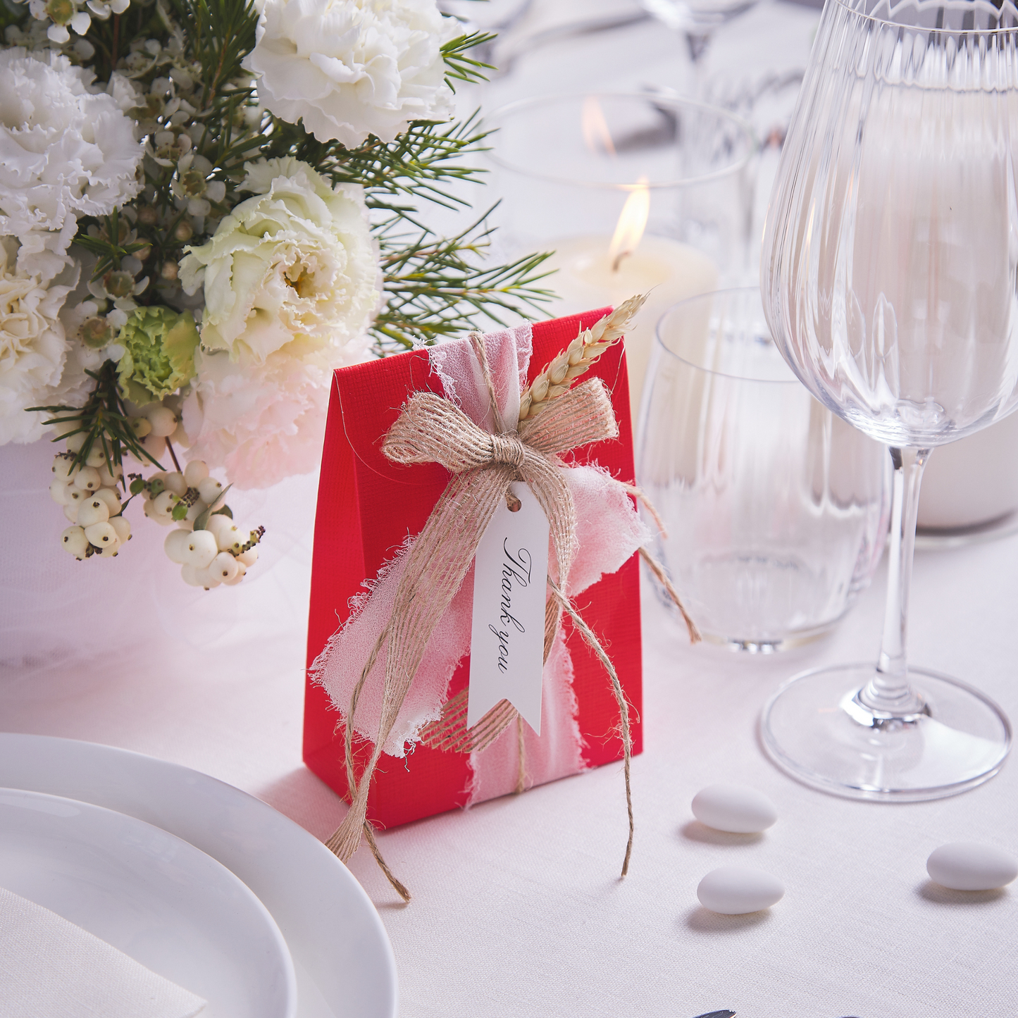 Red Silk Favor Bag (20 pcs, 3.5” ca.)