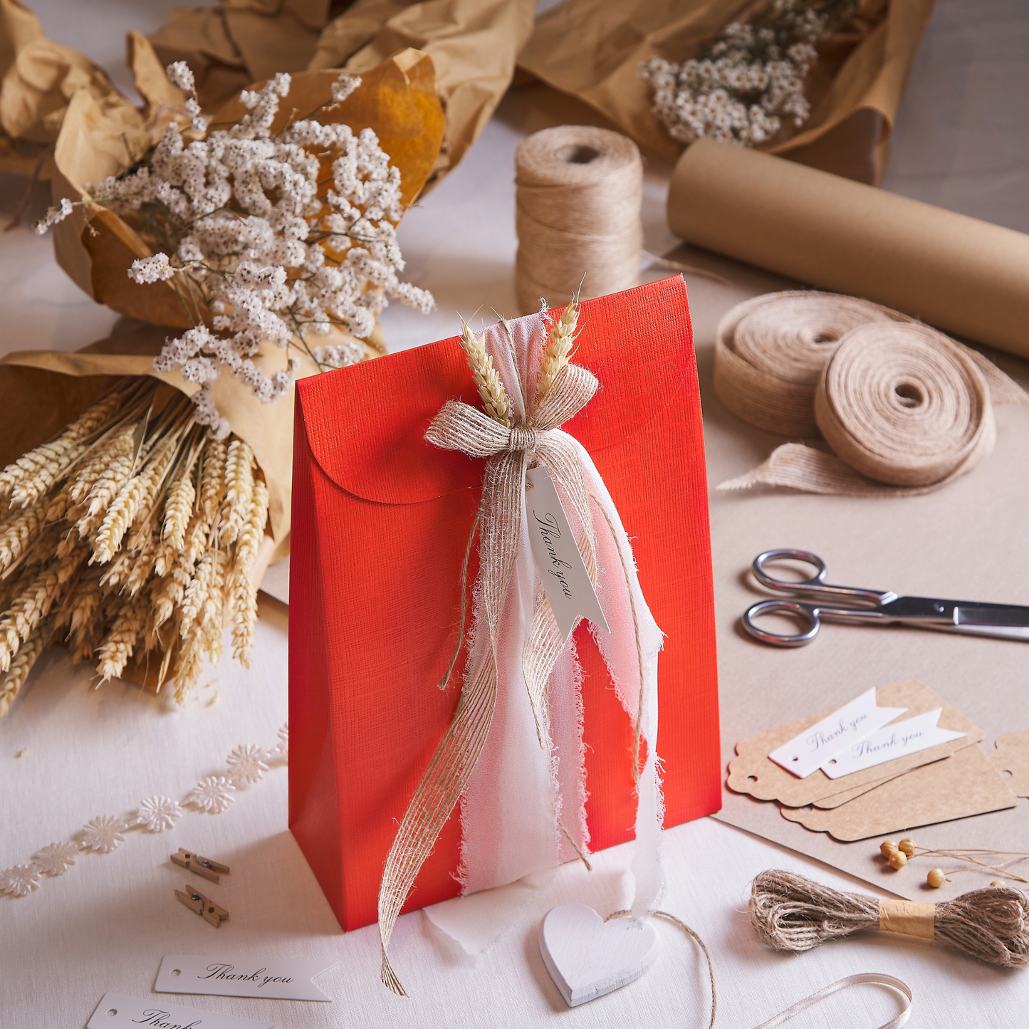 Red Silk Favor Bag (20 pcs, 3.5” ca.)